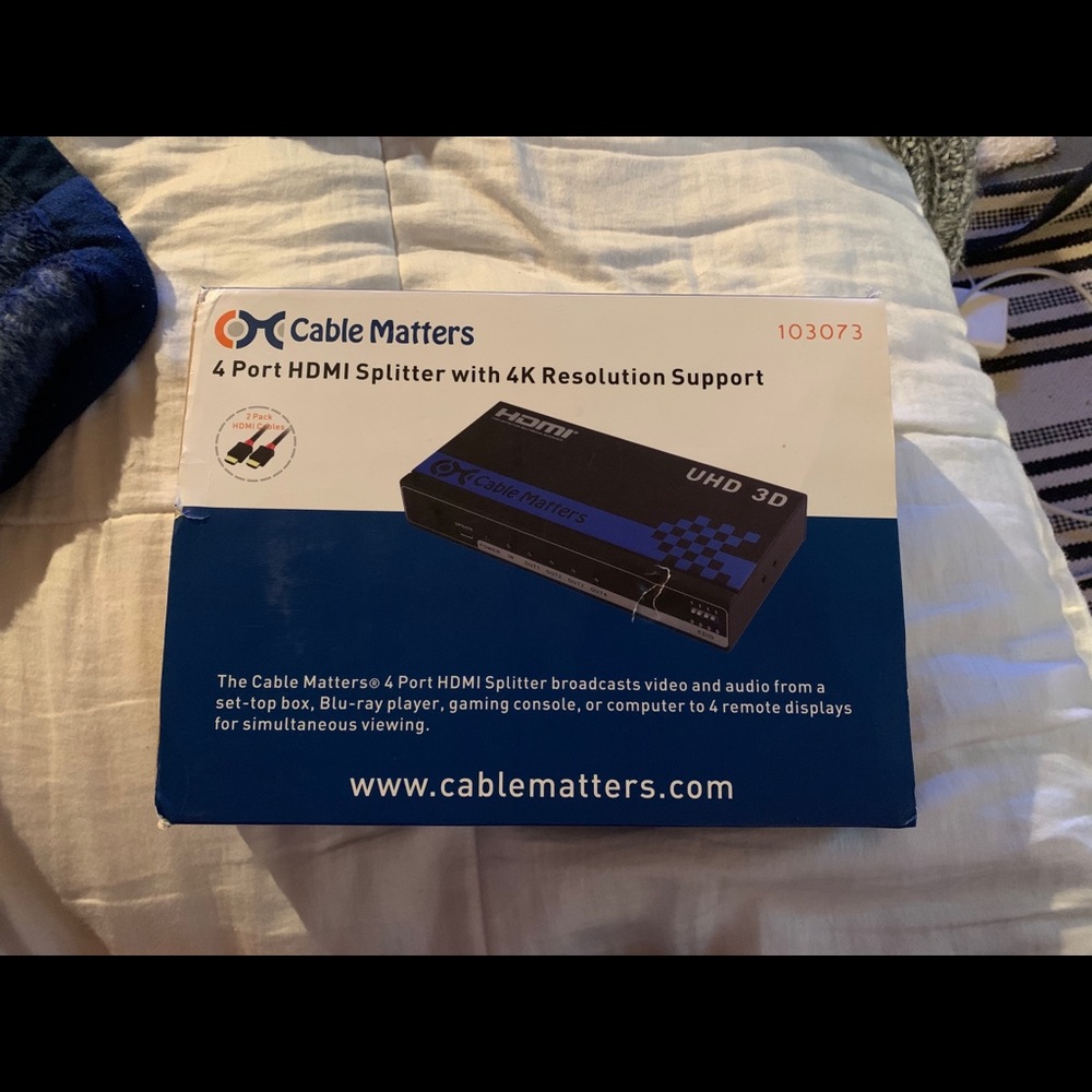 HDMI splitter 4 ports. 4K resolution support